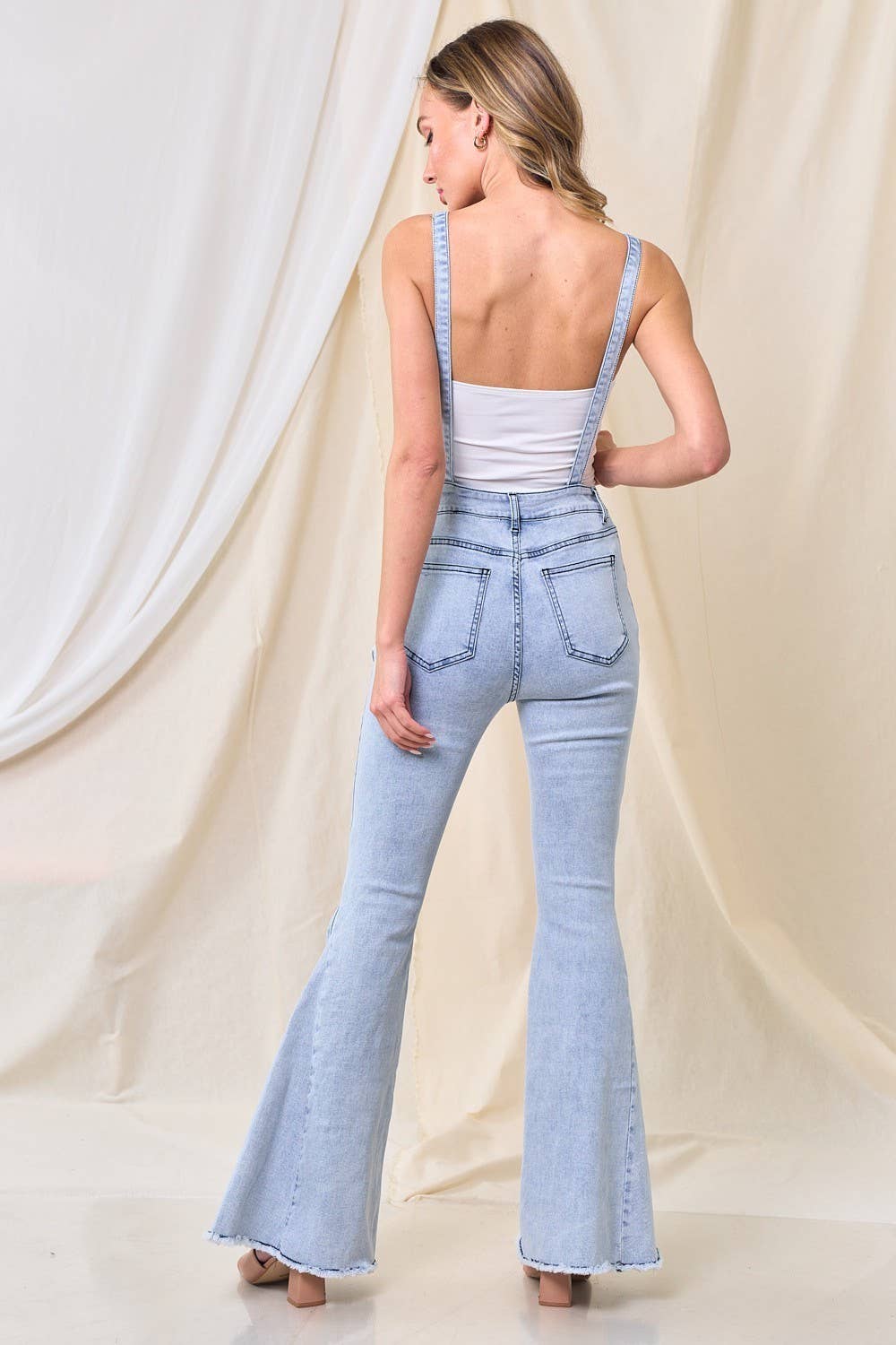 BELLBOTTOM DENIM OVERALLS - Light