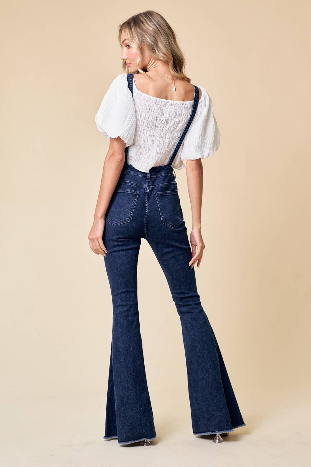 BELLBOTTOM DENIM OVERALLS - Dark