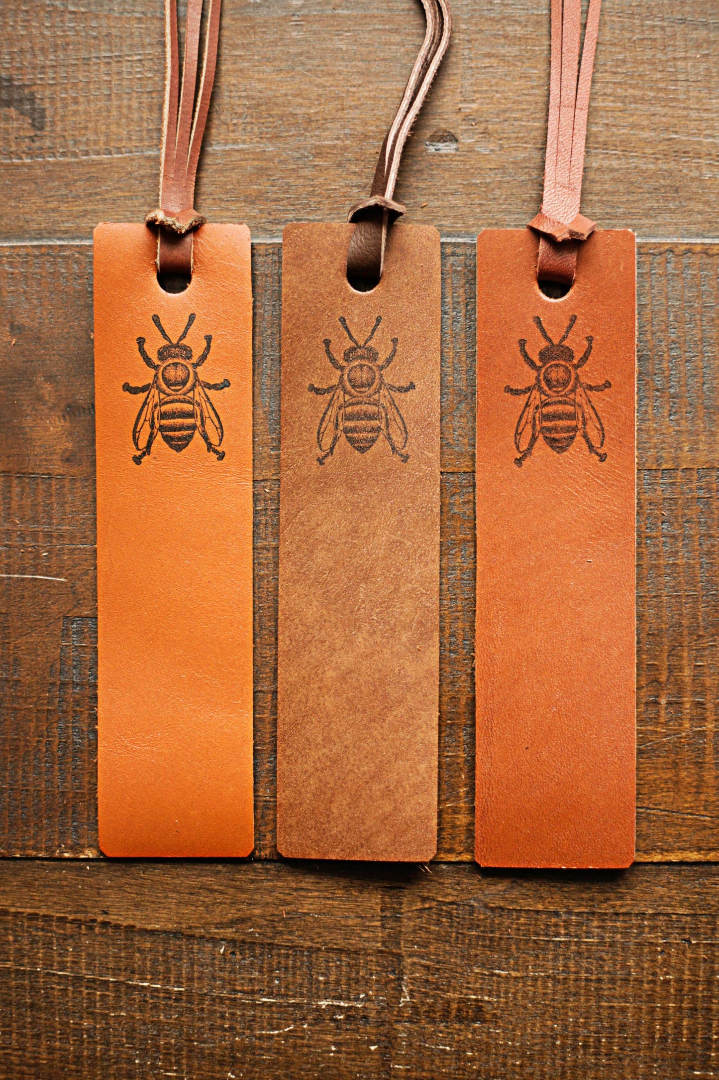 Leather Bookmark - Honey Bee