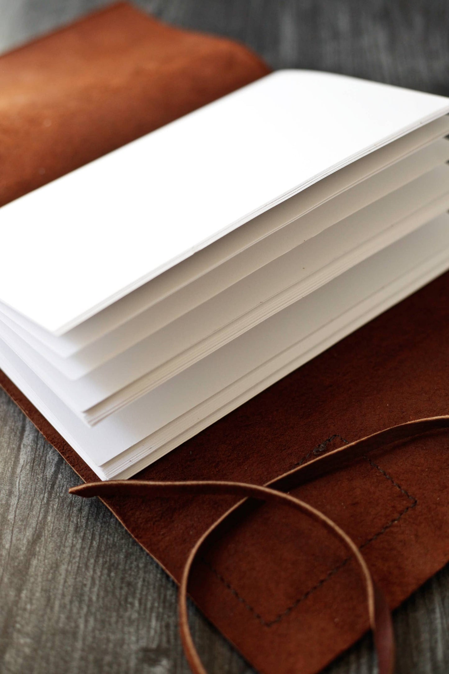 Large Leather Journal with Pine Tree: Cream