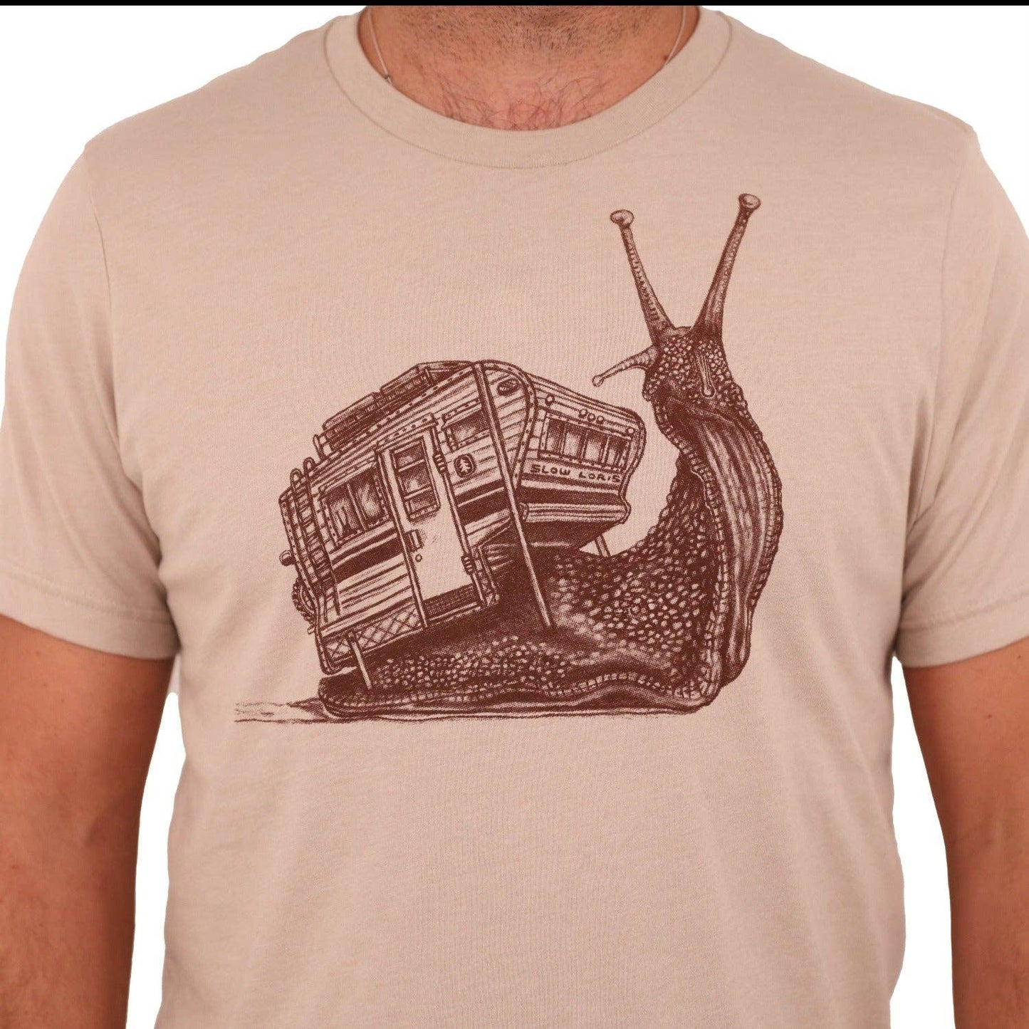 Snailer T Shirt: Tan