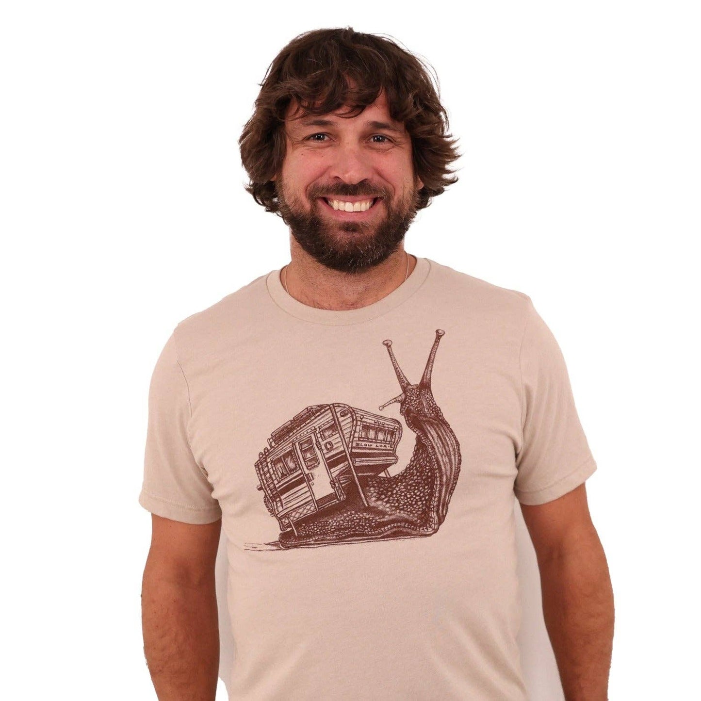 Snailer T Shirt: Tan
