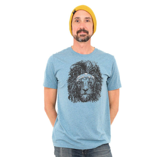 Headband Lion T Shirt: Denim Blue