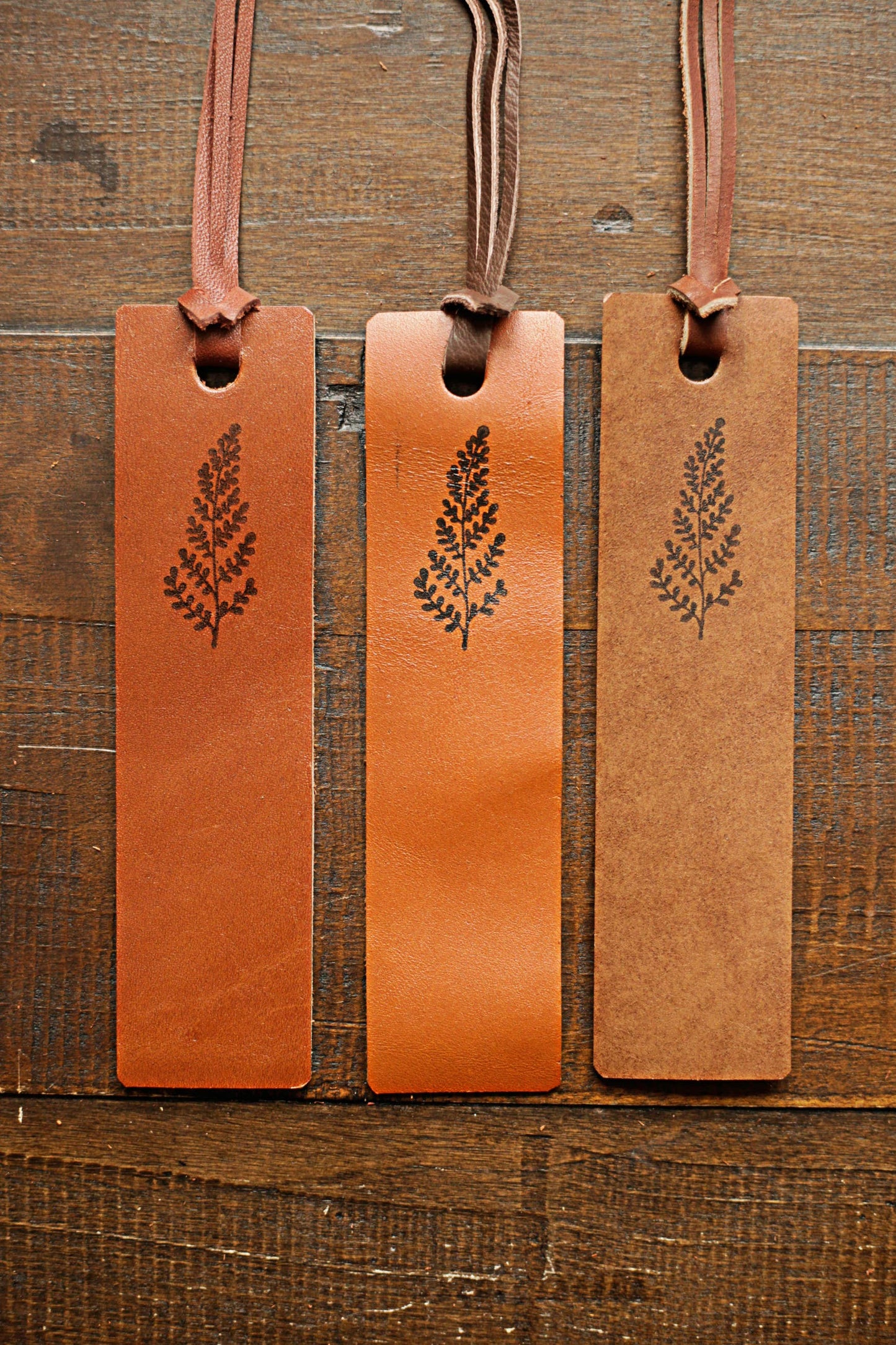 Leather Bookmark - Fern