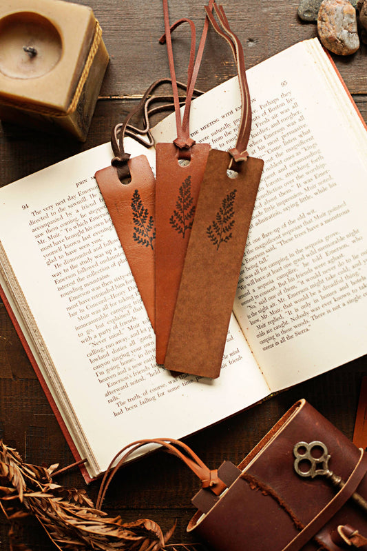 Leather Bookmark - Fern