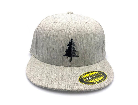 Split Tree Illustration Hat: Flat Bill Snapback