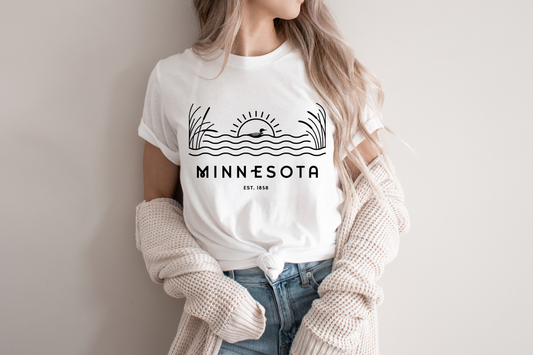 Minnesota Tee Est. 1858: White