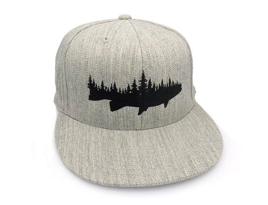 Fish and Forest Hat: Flat Bill Snapback