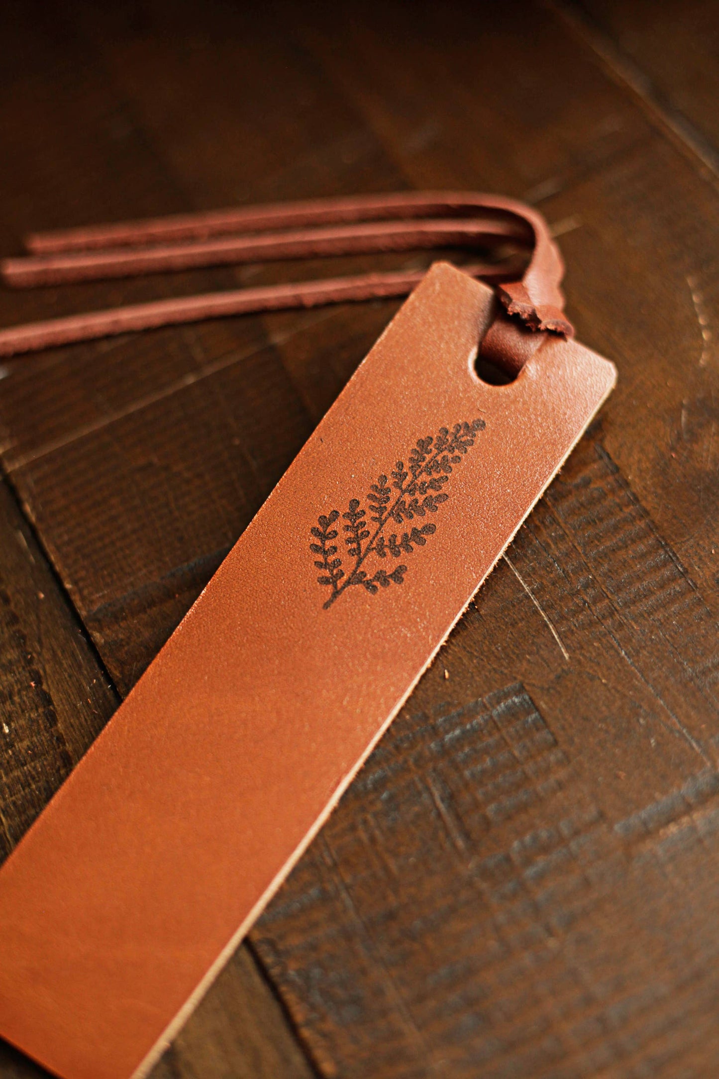 Leather Bookmark - Fern