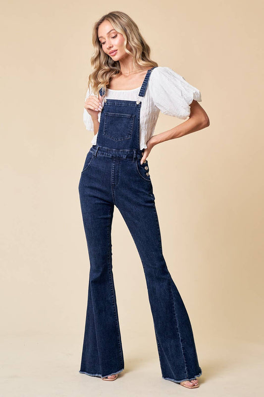 BELLBOTTOM DENIM OVERALLS - Dark